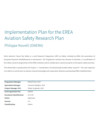 Safety Research Implementation Plan