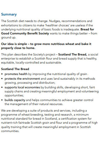 Sample Bread Bakery Business Plan