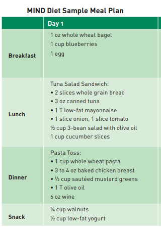 Sample Diet Meal Plan