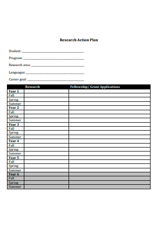Sample Research Action Plan