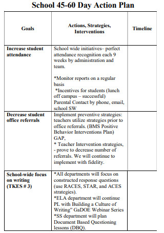 School 45 60 Day Action Plan