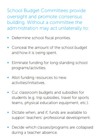 School Budget Commitees Plan