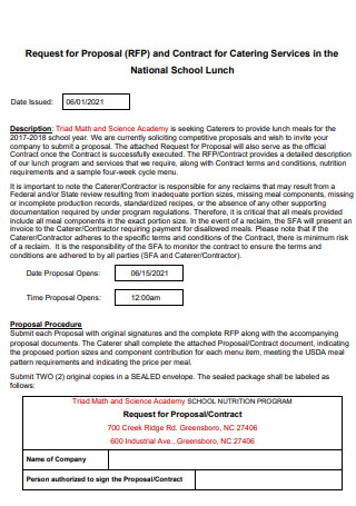 School Event Contract Proposal