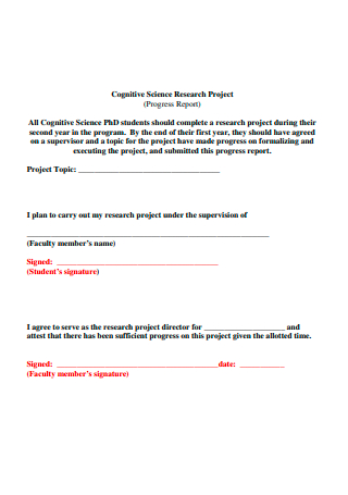 Science Research Project Progress Report