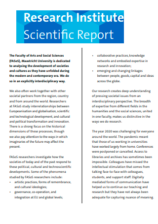 Scientific Research Institute Report