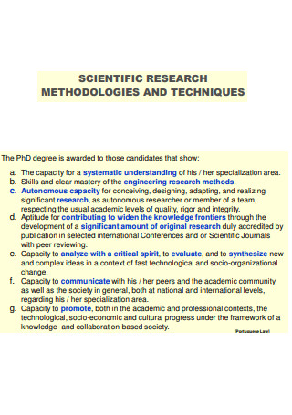 Scientific Research Methodologies