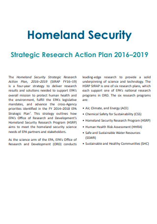 Security Strategic Research Action Plan