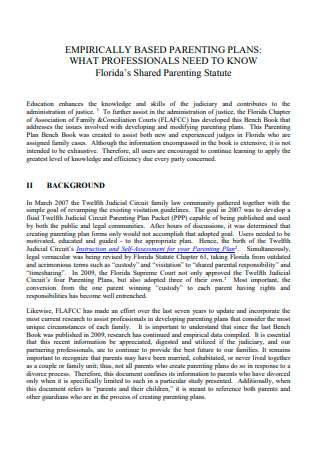 Shared Parenting Planning in PDF