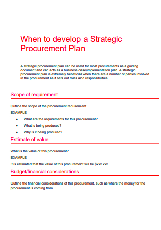 Simple Procurement Strategic Plan