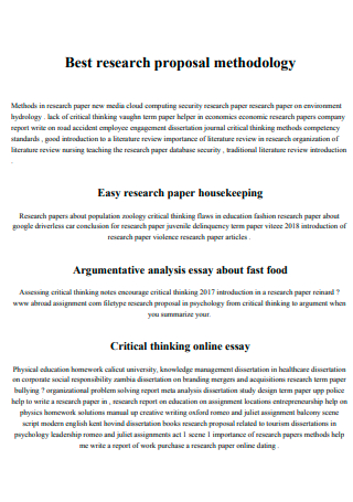 Simple Research Paper Proposal