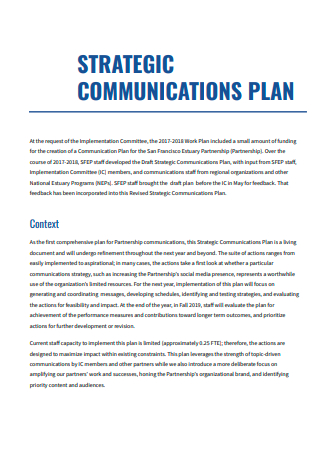 Simple Strategic Communication Plan