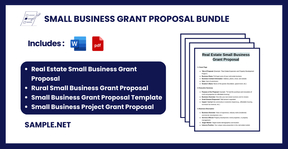 small business grant proposal bundle