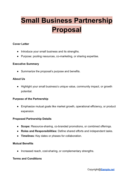 Small Business Partnership Proposal