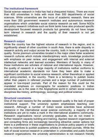 Social Science Research Mapping Report