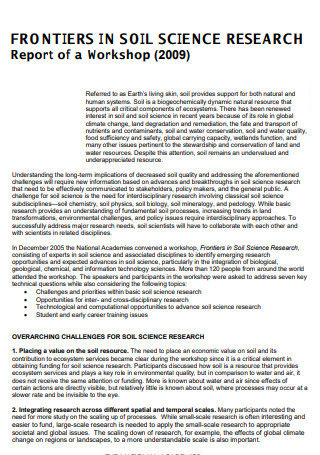 Soil Science Research Report