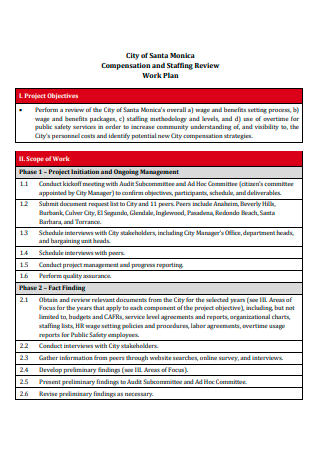 Staffing Review Compensation Work Plan