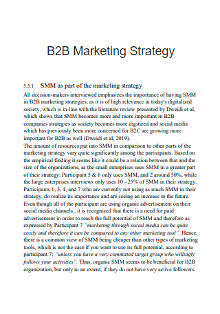 Standard B2B Marketing Strategy
