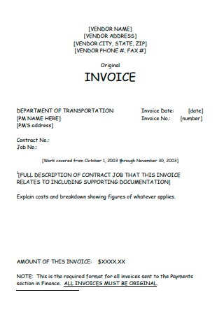 Standard Payment Invoice