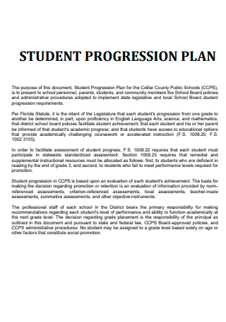 Standard Student Progression Plan