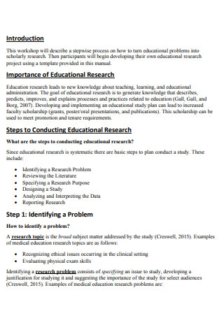 Steps for Educational Research Study Plan