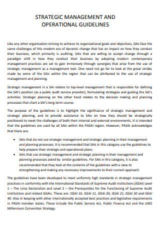 Strategic Management Operational Plan