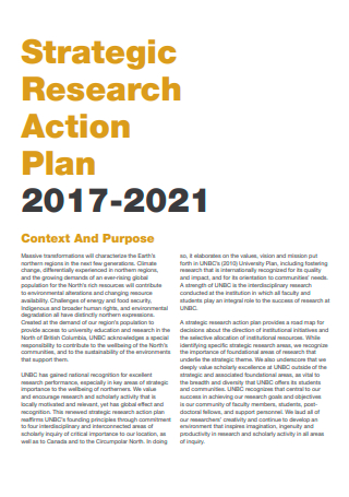Strategic Research Action Plan