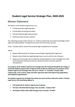Student Legal Service Strategic Plan