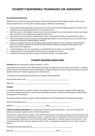 Student Responsible Technology Use Agreement