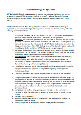 Student Technology Use Agreement in PDF