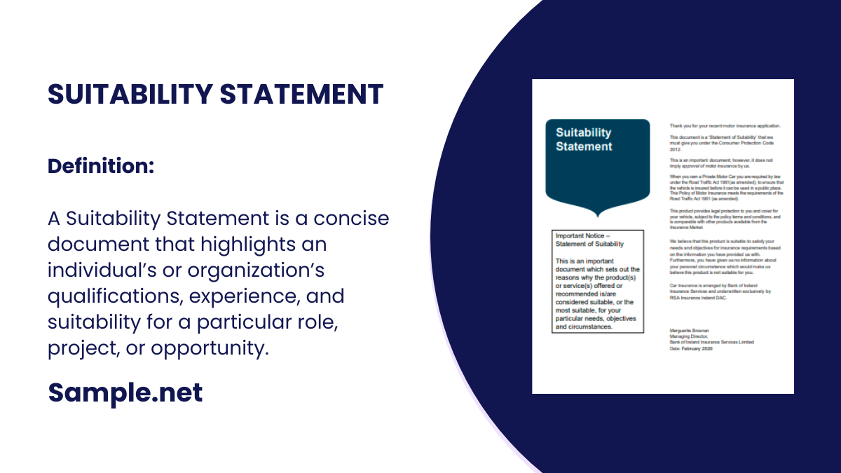 suitability statement