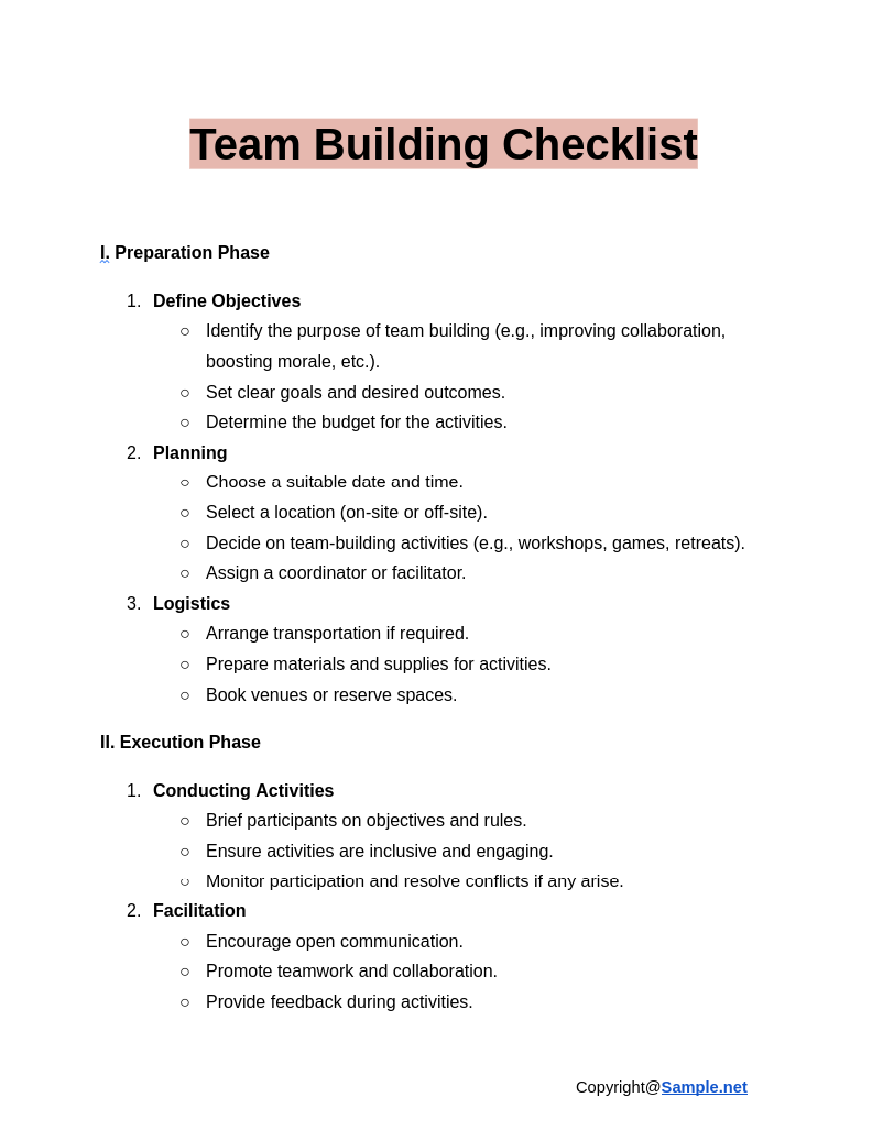 Team Building Checklist Google Docs 01 06 2025 10 49 AM