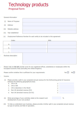 Tech Product Proposal Form