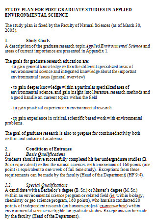 Thesis Research Study Plan Form