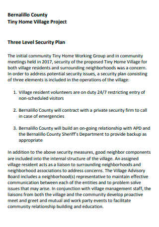Three Level Security Project Plan