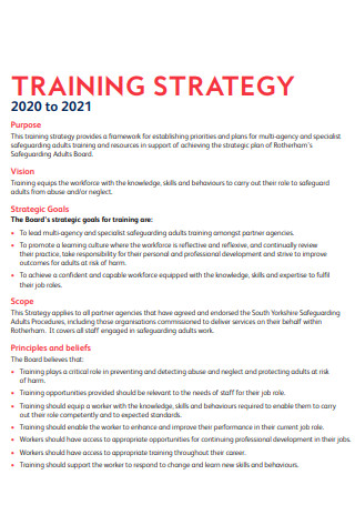 Training Strategy Plan Example