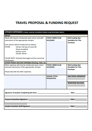 Travel Expense Proposal and Funding Request