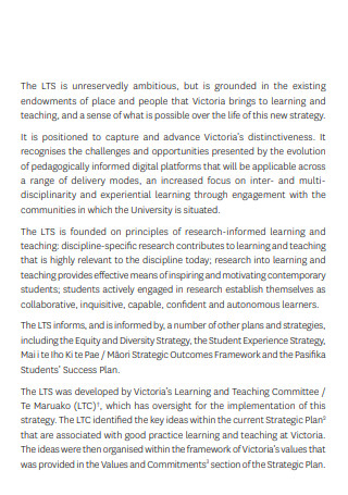 University Learning Strategy Plan