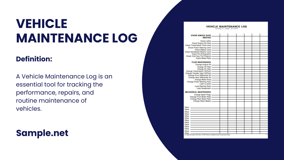 Vehicle Maintenance Log