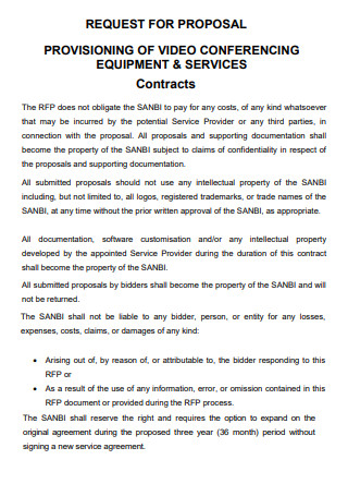 Video Conferencing Equipment Contract Proposal