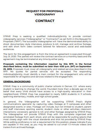 Videography Contract Proposal