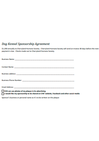 Website Sponsorship Agreement Format