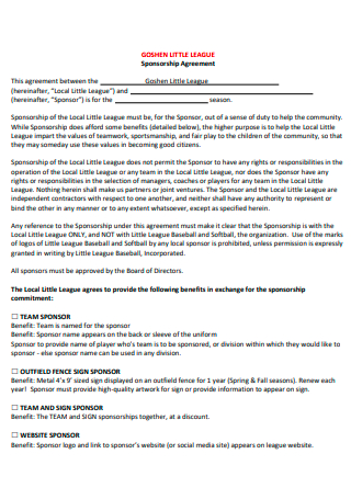 Website Sponsorship Agreement in PDF