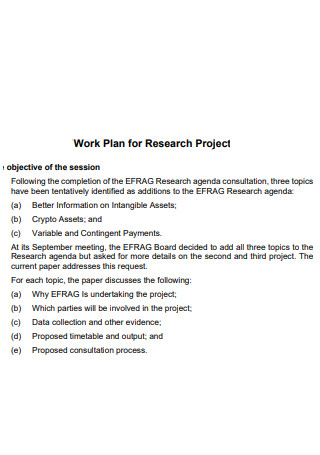 what is plan of work in research proposal