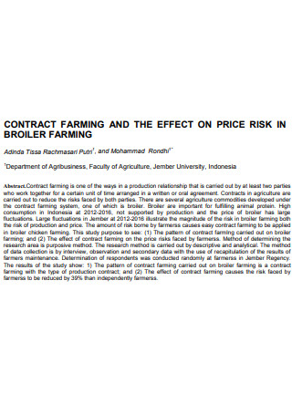 Abstract Contract Farming