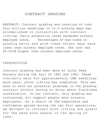 Abstract Contract Grading