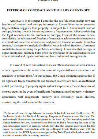 Abstract Freedom of Contract