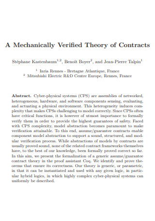 Abstract Mechanically Verified Theory of Contracts