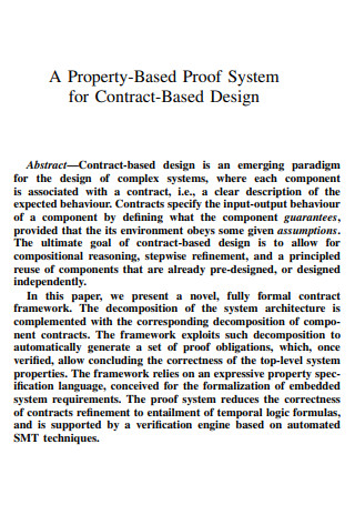 Abstract Property Based Proof System for Contract