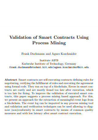 Abstract Validation of Smart Contracts