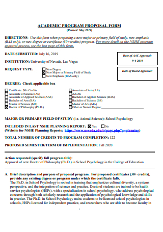Academic Program Proposal Form